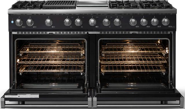 Viking® 5 Series 60" Onyx Pro Style Dual Fuel (NG) Range with Polished Chrome Trim-1