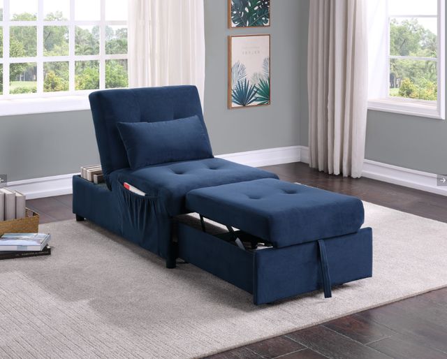 Homelegance® Garrell Dark Blue Lift Top Storage Bench with Pullout Bed-1