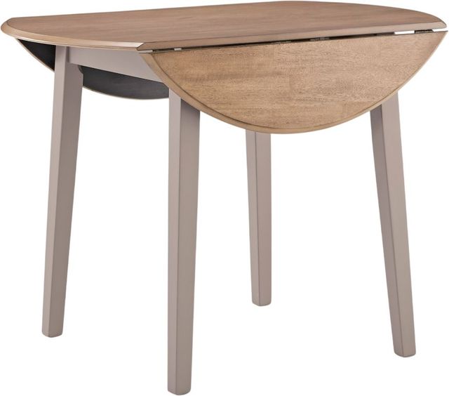 Signature Design by Ashley® Harperfeld Natural Round Drop Leaf Table with Gray Base-2