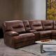 Furniture of America® Louella 7-Piece Brown Manual Reclining L-Shaped Sectional-3