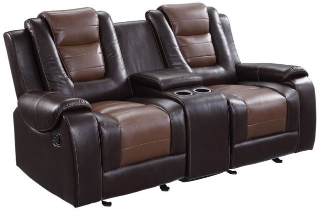 Homelegance® Briscoe Brown Manual Reclining Glider Loveseat-0