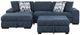 Homelegance® Raife 3-Piece Blue Sleeper Sectional with Left Chaise and Ottoman-0