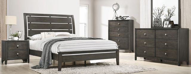 American Wholesale Furniture Grant 3-Piece Sherwin Williams Graphite Queen Panel Bedroom Set-3