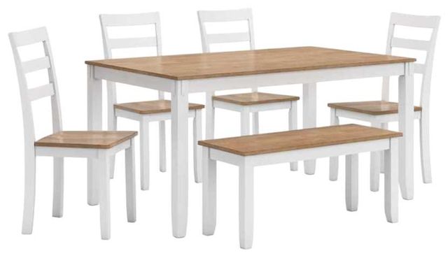 Signature Design by Ashley® Gesthaven 6-Piece Natural/White Dining Table Set-0