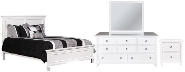 New Classic® Home Furnishings Tamarack 4-Piece White California King Panel Bedroom Set-0