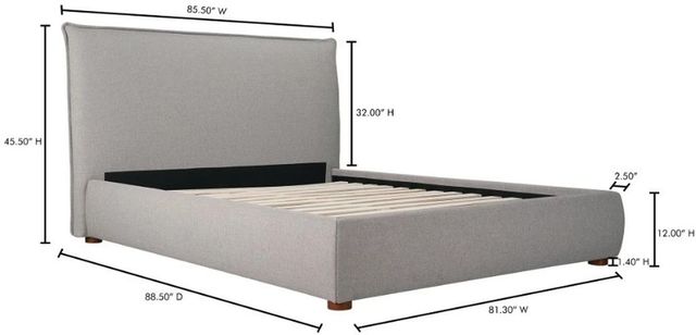 Moe's Home Collection Luzon Greystone King Bed-2