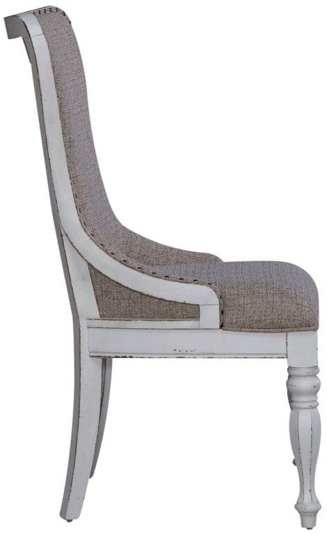 Liberty Furniture Magnolia Manor Antique White/Ivory Upholstered Wing Back Side Chair-3