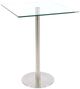 Furnishings' Mate Customizable Aris Glass Top Square Bar Table with Brushed Stainless Steel Base-0