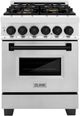 ZLINE Autograph Edition Legacy 24" Stainless Steel Pro Style Dual Fuel Range with Matte Black Accents-0