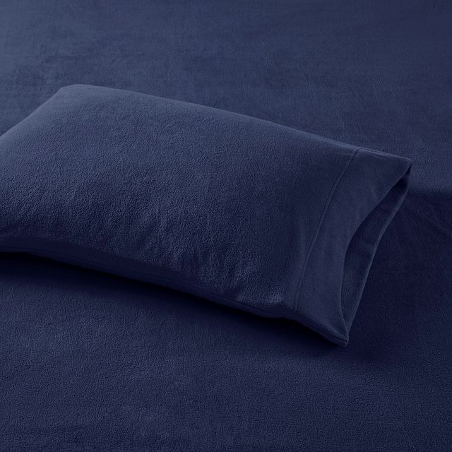 Olliix by True North by Sleep Philosophy Micro Fleece Navy King Sheet Set-2