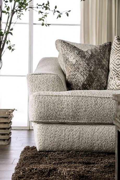 Furniture of America® Moorpark Off White Loveseat-3