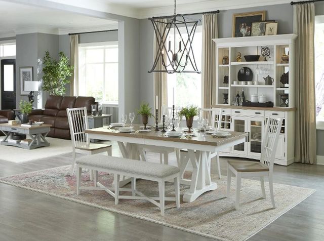Parker House® Americana Modern Weathered Natural Dining Trestle Table with Cotton Base-2