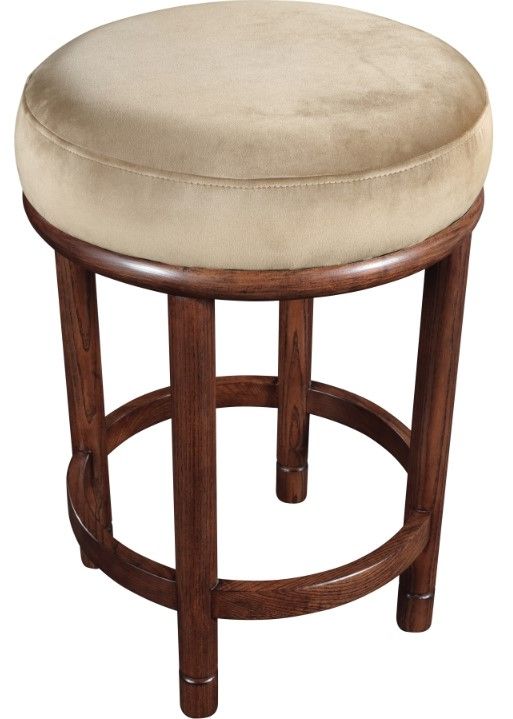Meridian Furniture Monette Beige/Walnut Brown Upholstered Counter Stool-2