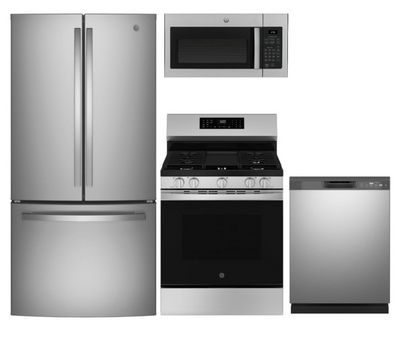 GE 4 Piece Stainless Steel Kitchen Package