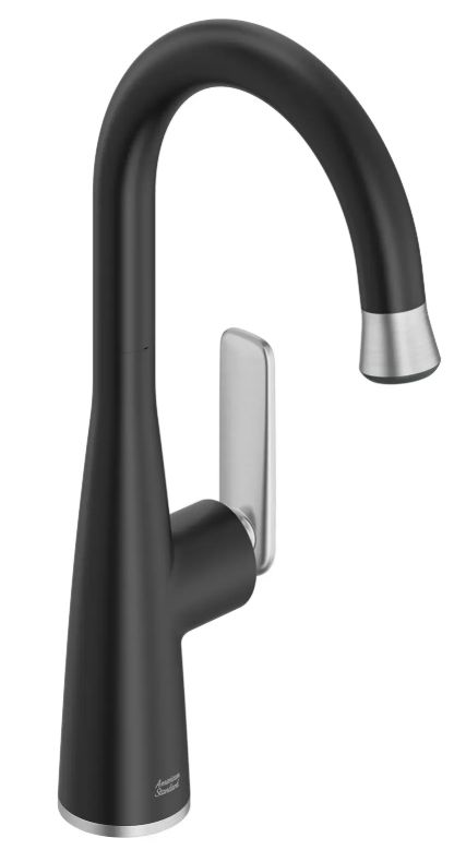 American Standard Aspirations Matte Black/Stainless Steel Pull-Down Bar Faucet-0