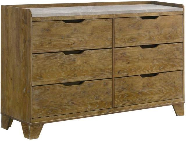 Coaster® Henderson 5-Piece Medium Oak Queen Panel Bookcase Bedroom Set-2
