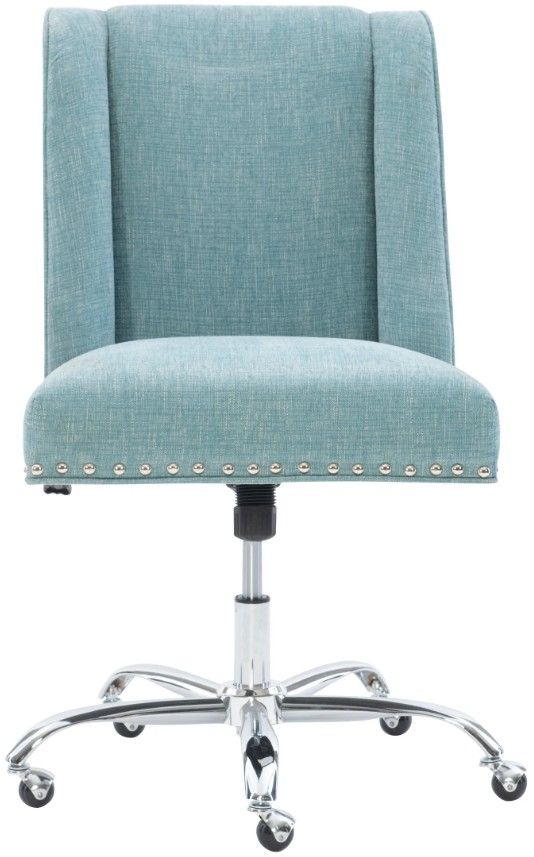 Linon Draper Aqua Office Chair-3