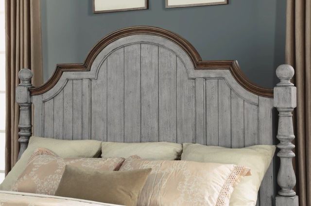 Flexsteel® Plymouth® Distressed Graywash King Panel Bed-2