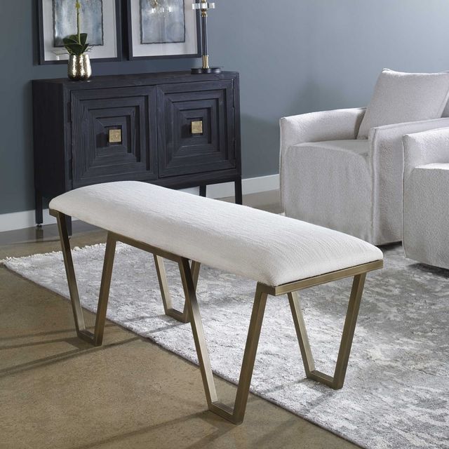 Uttermost® Farrah Antique Gold Leaf/White Bench-1