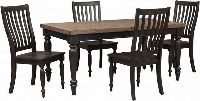 Liberty Furniture Harvest Home 5-Piece Barley Brown/Chalkboard Rectangular Dining Set-0