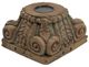 A & B Home Gray Square Antique Carved Pillar Candle Stand-0