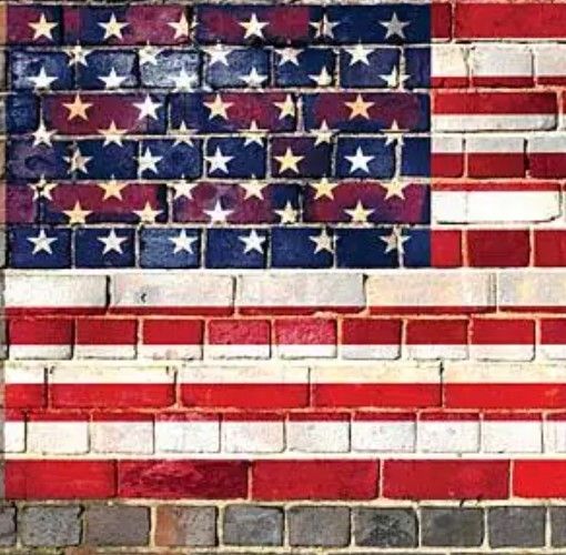 Classy Art USA Flag on Brick 2 by JG Studios Wall Art-1