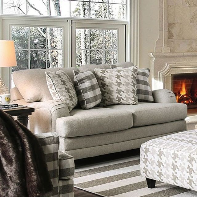 Furniture of America® Christine Light Gray Loveseat-0