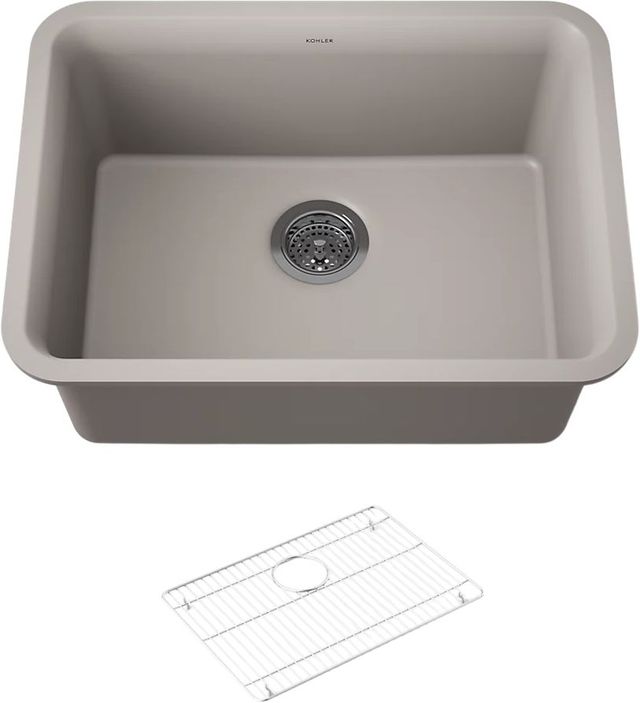 KOHLER® Cairn® Matte Taupe 25" Undermount Single-Bowl Kitchen Sink-0