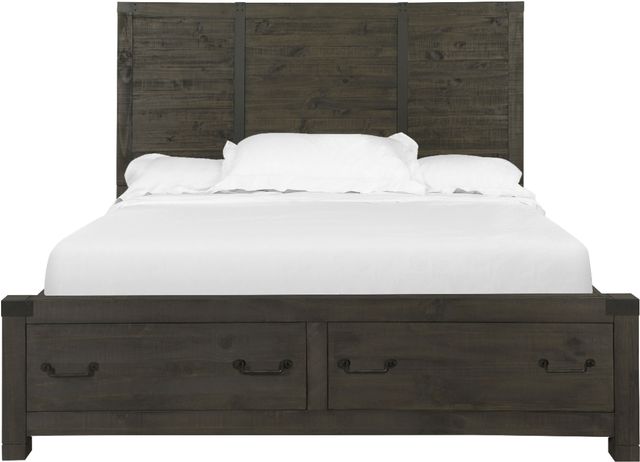 Magnussen Home® Abington Weathered Charcoal California King Panel Storage Bed-3