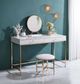 ACME Furniture Ottey White High Gloss Vanity Desk with Gold Base-1