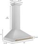 ZLINE 36" Autograph Edition Stainless Steel Wall Mounted Range Hood-4