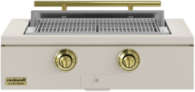 Caliber™ Rockwell 2-Burner Antique White Built-In Natural Gas Grill with Brass Hardware-0