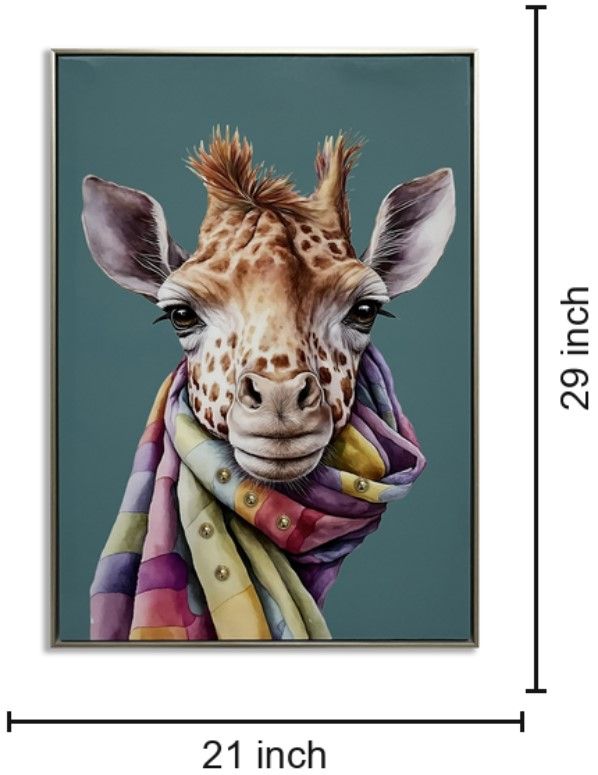 Classy Living Untamed Giraffe Colorful Scarf Wall Art-2