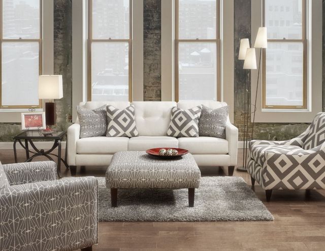 Fusion Furniture Sugarshack Glacier Emblem Charcoal Gray Cocktail Ottoman-1