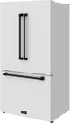 Thor Kitchen Gordon Ramsay Series 36" White French Door Counter Depth Refrigerator with Ice Maker & Black Hardware-3