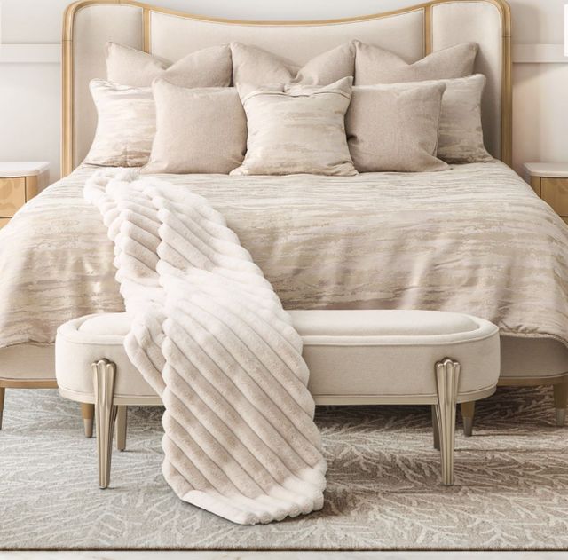 Michael Amini® Camellia Field Caramel Bench-1