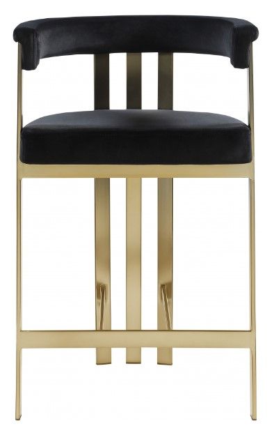 Meridian Furniture Marcello Black/Brushed Brass Counter Stool-1