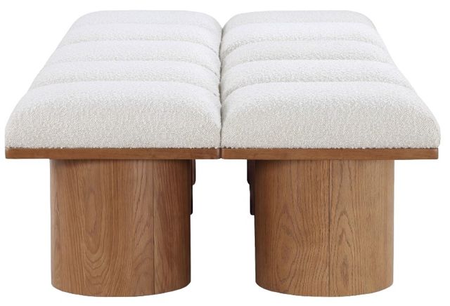 Meridian Furniture Pavilion 10-Piece Cream/Walnut 90" Modular Bench Set-2