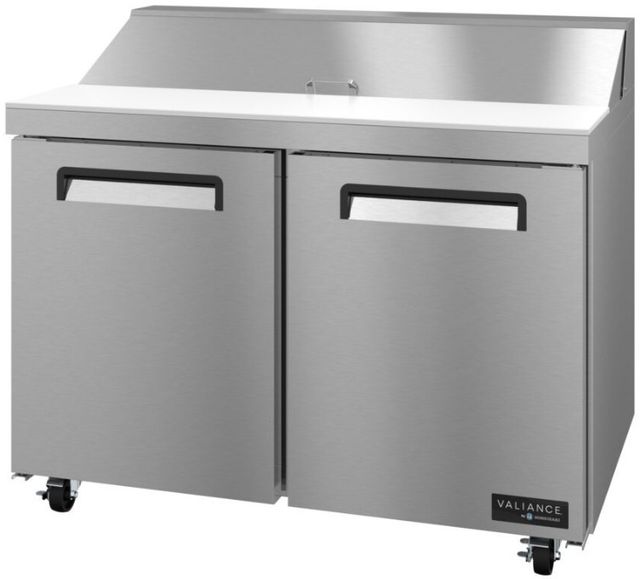 Hoshizaki Valiance® 48" 12.09 Cu. Ft. Stainless Steel Two Section Sandwich Prep Table Refrigerator with Stainless Door-2