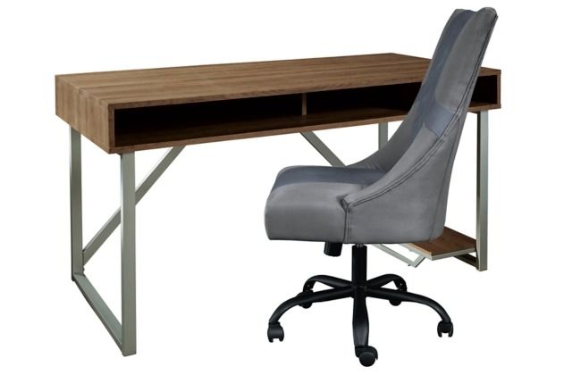 Signature Design by Ashley® Barolli 2-Piece Gunmetal Office Desk Set-0