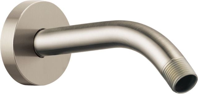 Brizo Essential™ Brilliance® Brushed Nickel 7" Linear Round Wall Mount Shower Arm and Flange-0