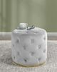 Brassex Inc. Grey Tufted Ottoman-1