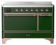Ilve® Majestic III 48" Emerald Green Pro Style Induction Range with Solid Door and Copper Trim-0