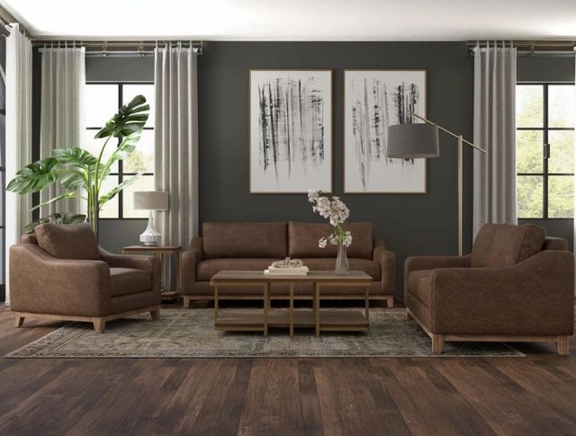 International Furniture Direct Olivo Brown Upholstered Sofa-1