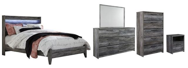 Signature Design by Ashley® Baystorm 5-Piece Gray King Panel Bed Set-0
