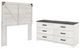 Signature Design by Ashley® Shawburn 2-Piece Whitewash Full Panel Headboard Bed Set-0