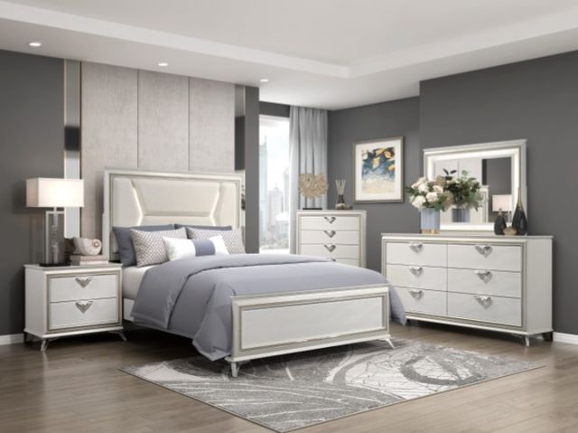 Homelegance® Audra Gold/White Nightstand-1
