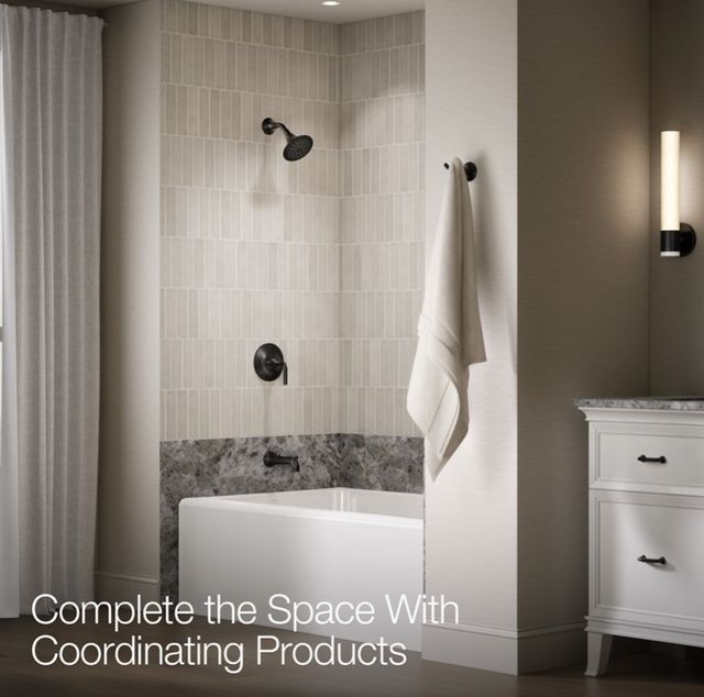 KOHLER® Tone™ Rite-Temp® Matte Black 2.5 GPM Bath and Shower Trim Kit-3