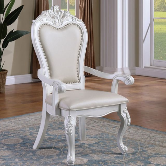 Furniture of America® Manzanita White Arm Chair-1
