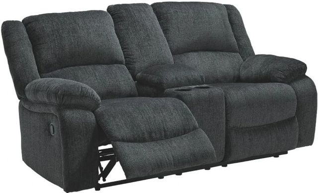 Signature Design by Ashley® Draycoll Slate Manual Reclining Loveseat with Console-4